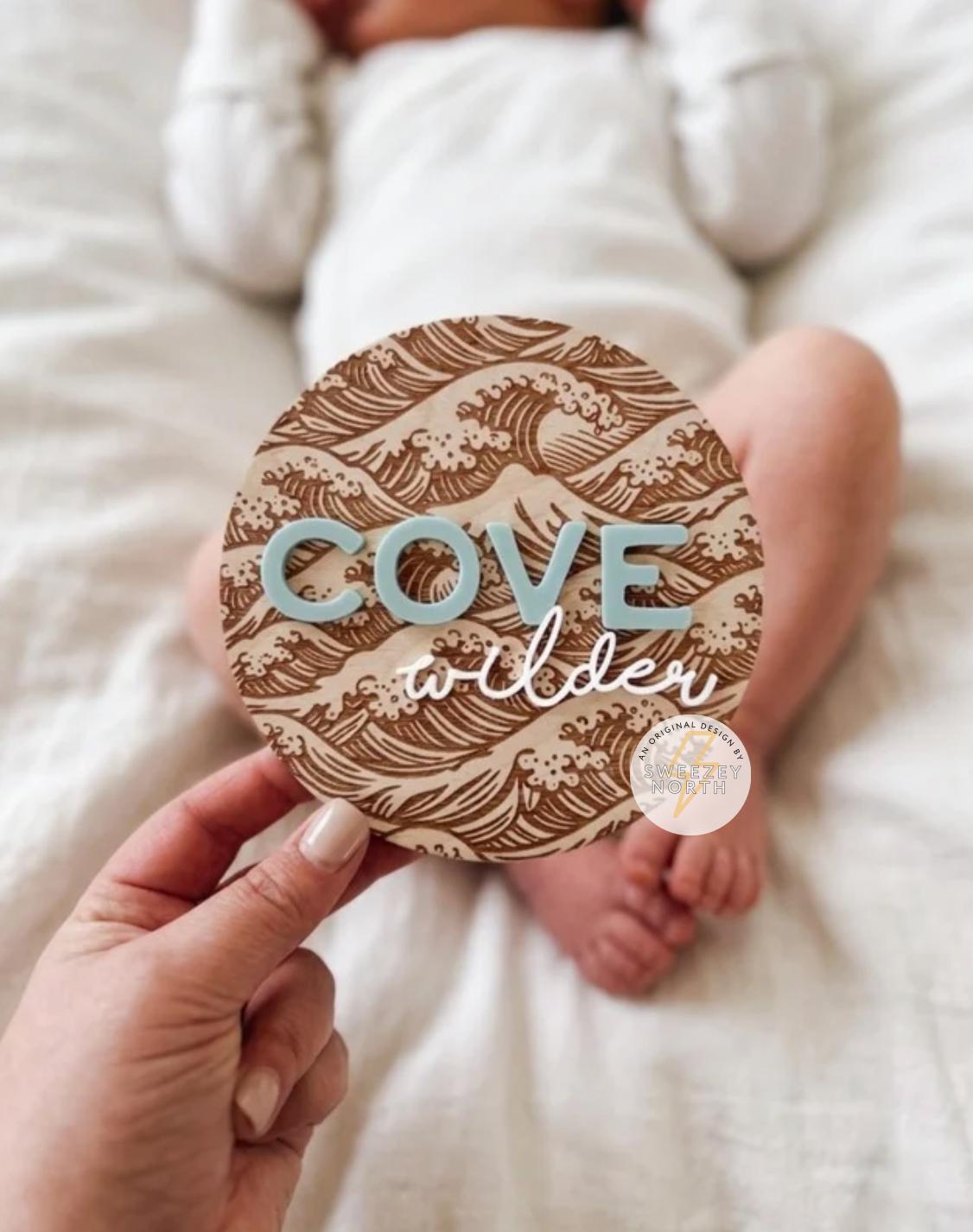 Ocean Theme Birth Announcement | Wave Name Sign | Nursery Sign ...