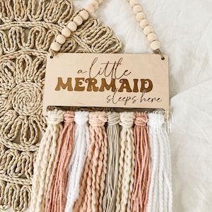Little mermaid sleeps here | boho | nursery sign | girls room decor | nursery | mermaid nursery | mermaid decor | boho room decor