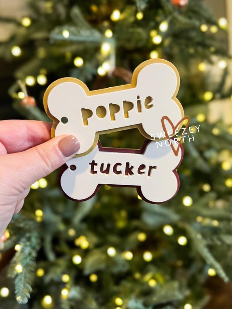 Dog Bone Ornament Dog Stocking Tag Pet Ornament Pet Stocking Tag