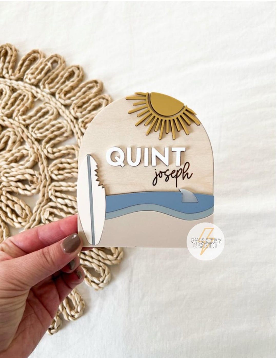 Ocean Theme Birth Announcement | Beach Theme Name Sign | Nursery Sign ...