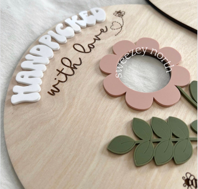 Handpicked With Love Sign | Flower Bouquet Photo Sign | Mother's Day ...