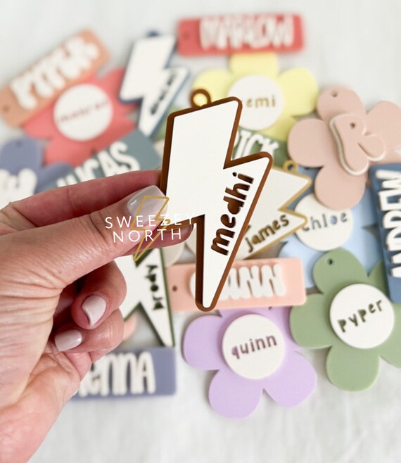 Lightning Bolt Backpack Tags Bookbag Tag Kids Bag Tag