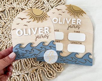 Ocean theme birth announcement | beach theme name sign | nursery sign | hospital name sign | my name is sign | boy name announcement sign