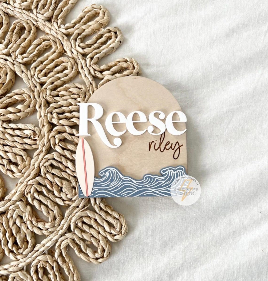 Ocean Theme Birth Announcement | Beach Theme Name Sign | Nursery Sign ...