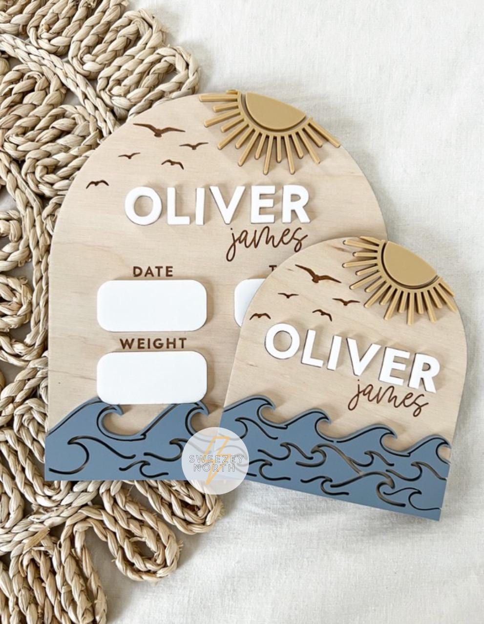 Ocean Theme Birth Announcement | Beach Theme Name Sign | Nursery Sign ...