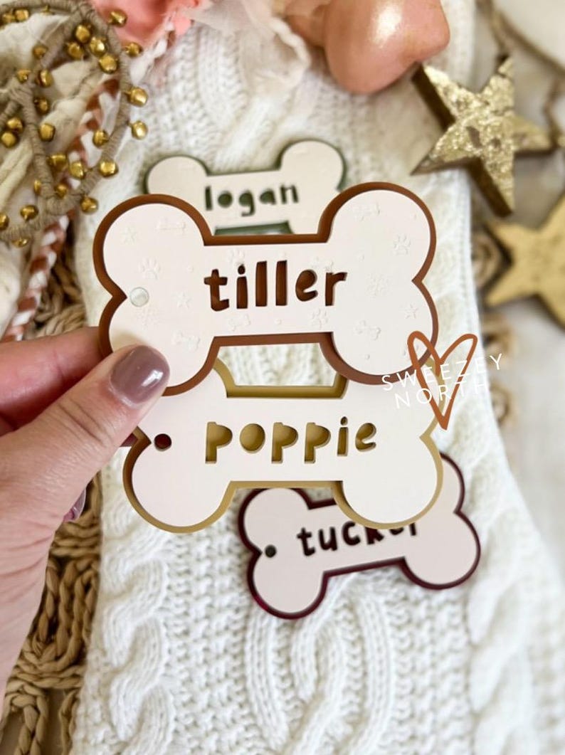Dog Bone Ornament Dog Stocking Tag Pet Ornament Pet Stocking Tag