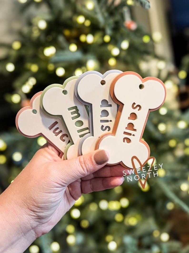 Dog Bone Ornament Dog Stocking Tag Pet Ornament Pet Stocking Tag