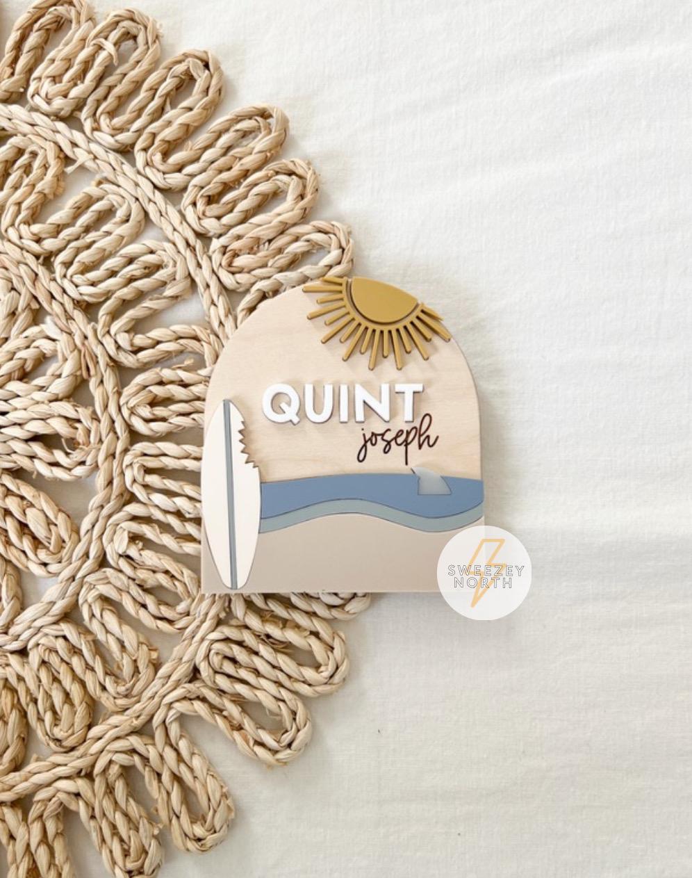 Ocean Theme Birth Announcement | Beach Theme Name Sign | Nursery Sign ...