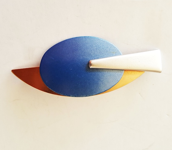 Totally 80s Post Modern Jewelry Brooch/Pin; Abstra
