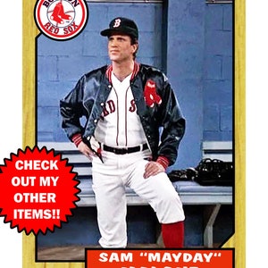 Sam Malone Custom Baseball Card Ted Danson Cheers Boston Red Sox