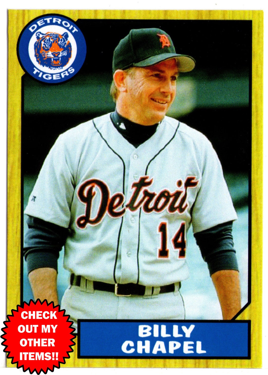 Billy Chapel Custom Baseball Card For Love Of The Game Kevin Costner Etsy Il Stc3 