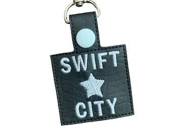 Swift City Reputation Stadium Tour Snap Tab Key Fob Keychain Zipper Pull Tag Swivel Hook