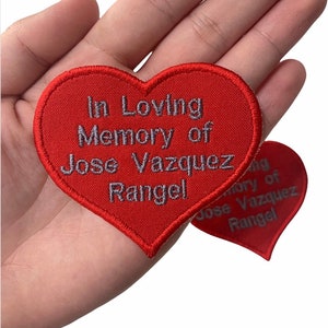 Personalized Embroidered Memory Bear Patch Heart Iron-on Adhesive