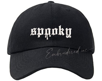 Bestickte Spooky Old English Dripping Dad Hat Halloween Bloody Drip