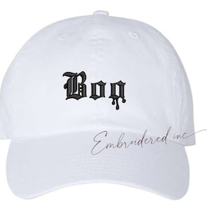 Bestickter Boo Old English Dripping Dad Hat Halloween Bloody Drip
