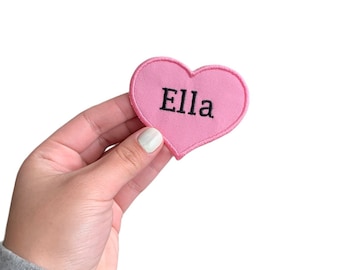 Personalized Embroidered Name Patch Heart Iron-on Adhesive