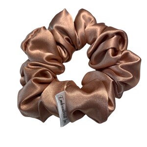 Luxe Satin Champagne Standard Scrunchie Hair Tie Accessory