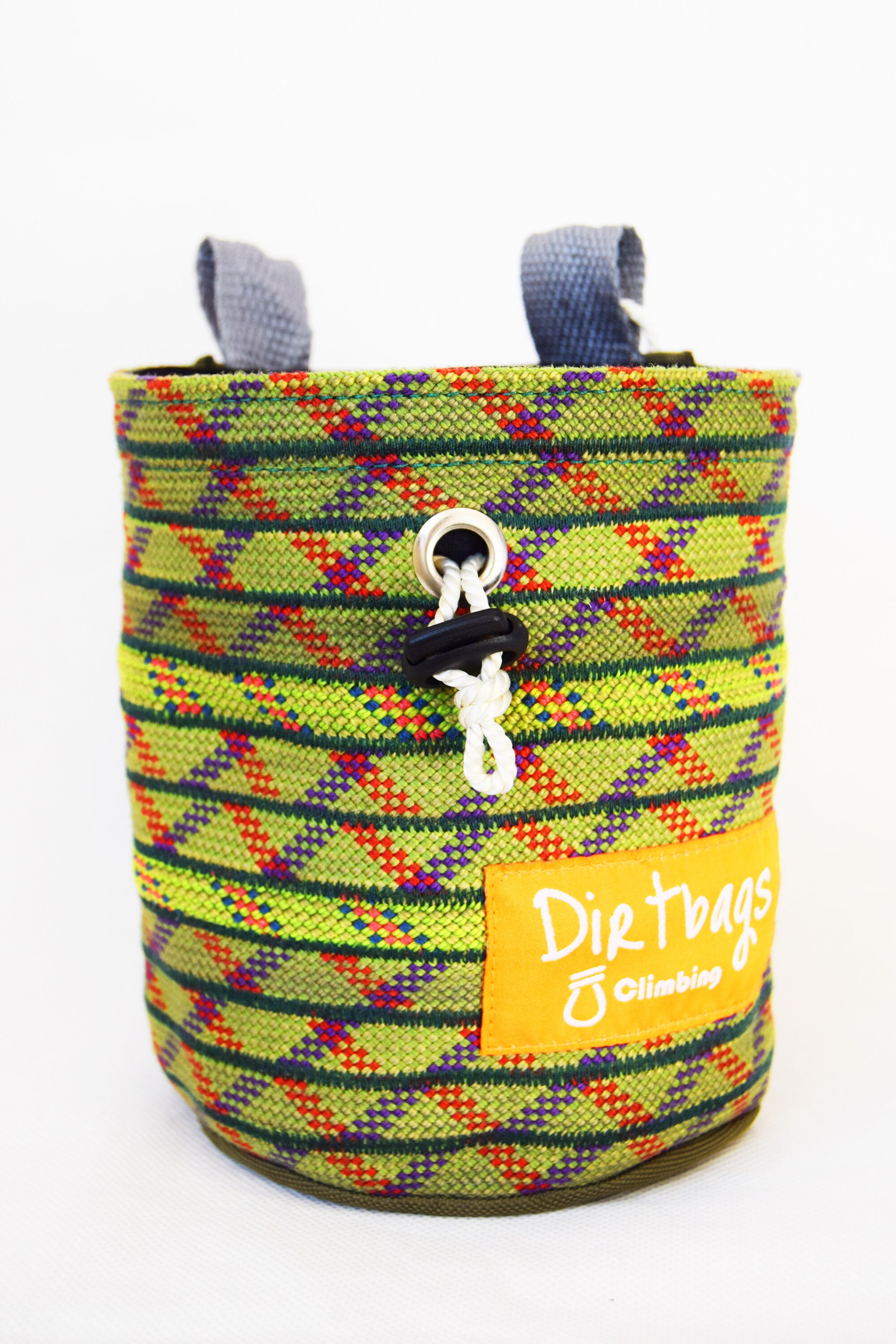 Green Recycled Rope Chalk Bag Repurposed Climbing Rope, Reusing