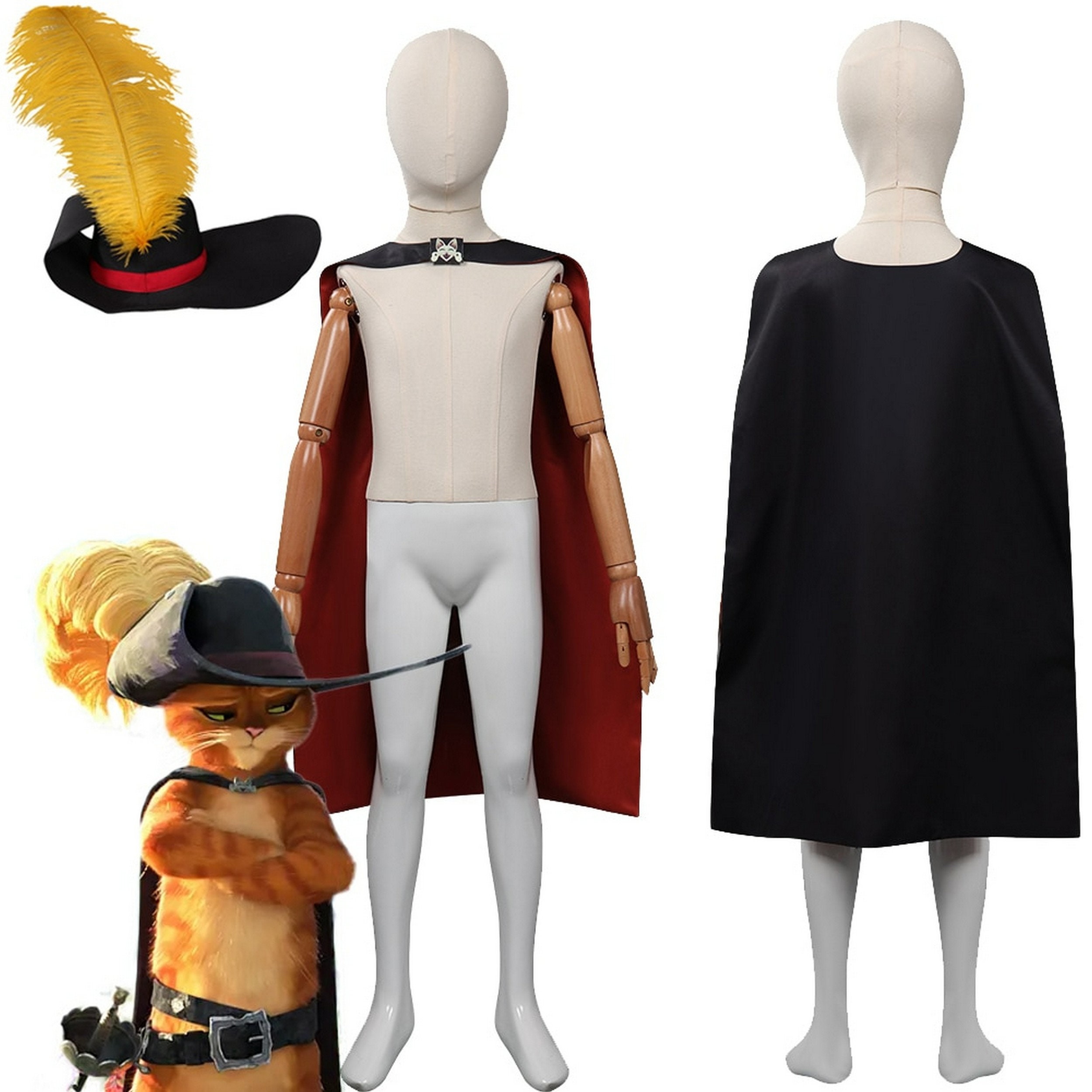 Puss in Boots Cosplay Hat Cloak Kids Costume Anime Cartoon - Etsy UK