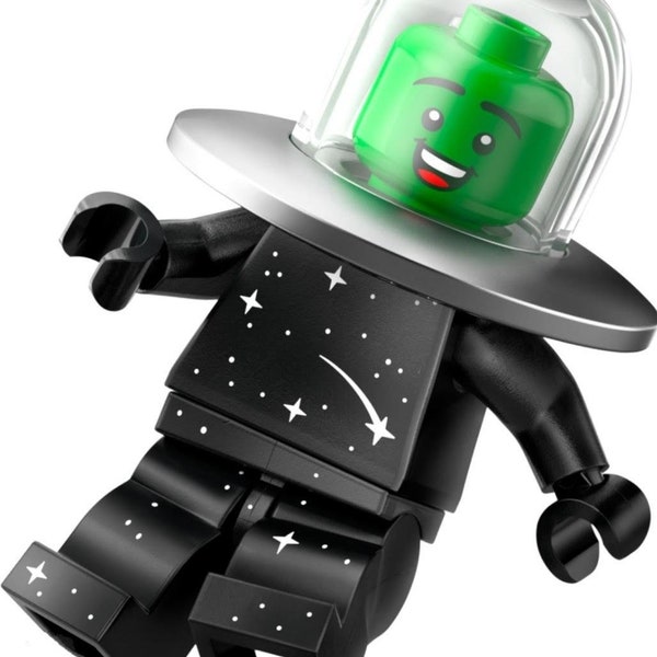 Flying Saucer Costume Fan New LEGO Space Series 26 Minifigure 71046 RETIRED Collectible, Gift