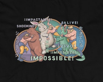 Lucha Libre T-Shirt Wrestling Grizzly Bear, Giant Rabbit, Deadly Alligator