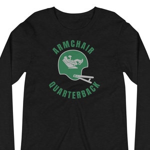 Green Armchair Quarterback Football Sunday Funday Couch Potato Long Sleeve T-Shirt image 1