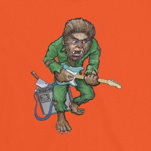 Werewolf T Shirt Electric Guitar Rocker Wolfman Monster image 5