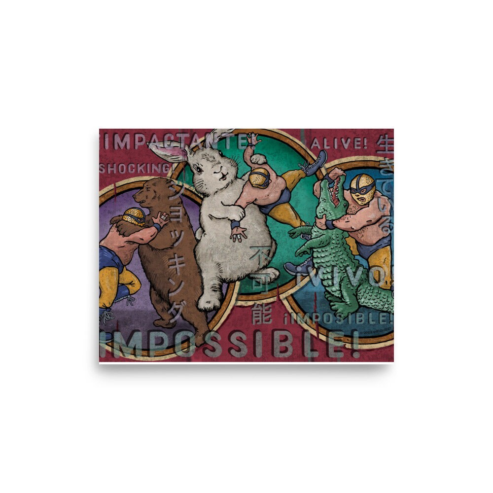 Lucha Libre Luchador Wrestler Grizzly Bear, Giant Rabbit, and Deadly ...