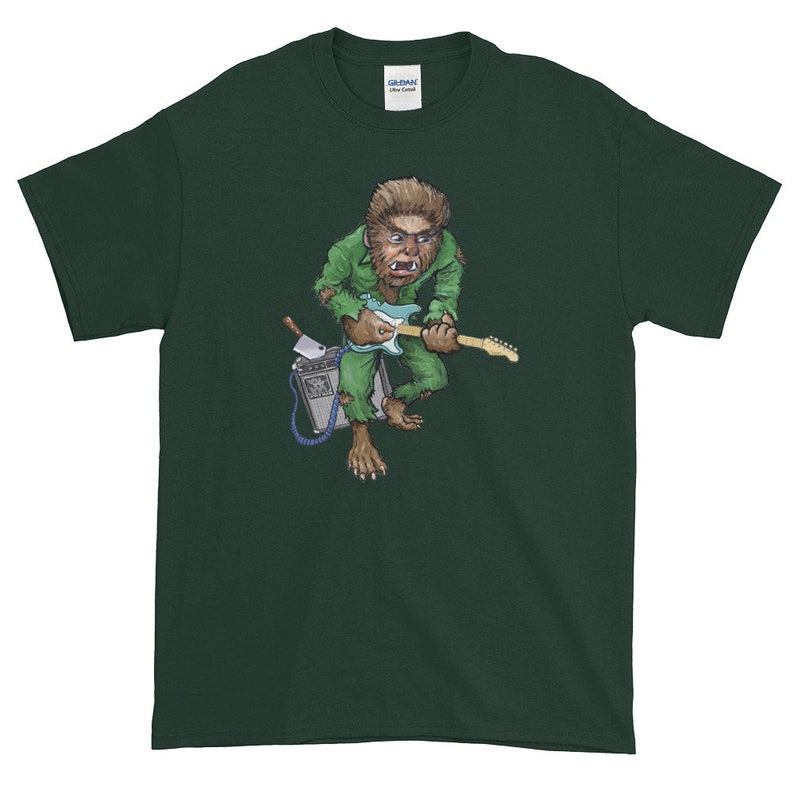 Werewolf T Shirt Electric Guitar Rocker Wolfman Monster image 7