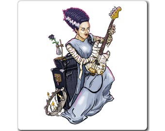 Bride of Frankenstein Magnet Electric Bass Guitar Rocker