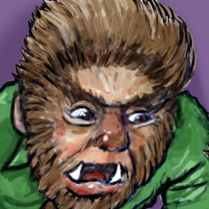 Werewolf T Shirt Electric Guitar Rocker Wolfman Monster image 2