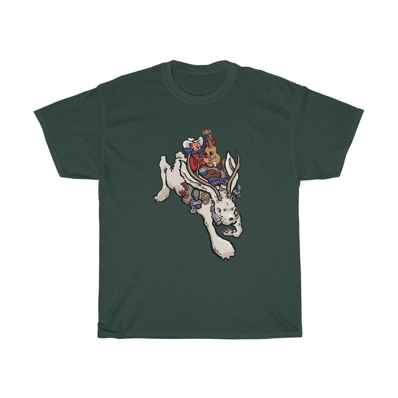 Singing Cowboy Riding Jackalope Wild West T-Shirt image 2