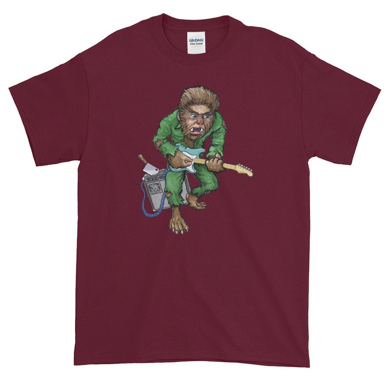 Werewolf T Shirt Electric Guitar Rocker Wolfman Monster image 9