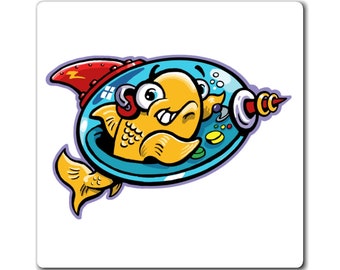 Galaxy Guppy Magnet Astro Fish Outer Space Rocket