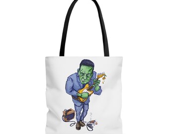 Frankenstein Guitar Monster Tote Bag