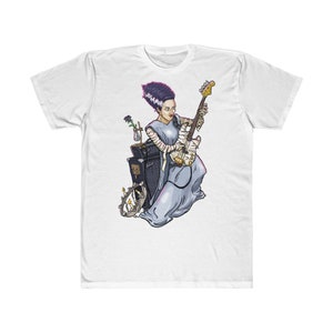 Bride of Frankenstein T Shirt Bass Guitar Monster Rocker Unisex Fitted Tee image 2