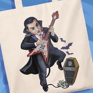 Dracula Flying V Guitar Vampire Tote Bag