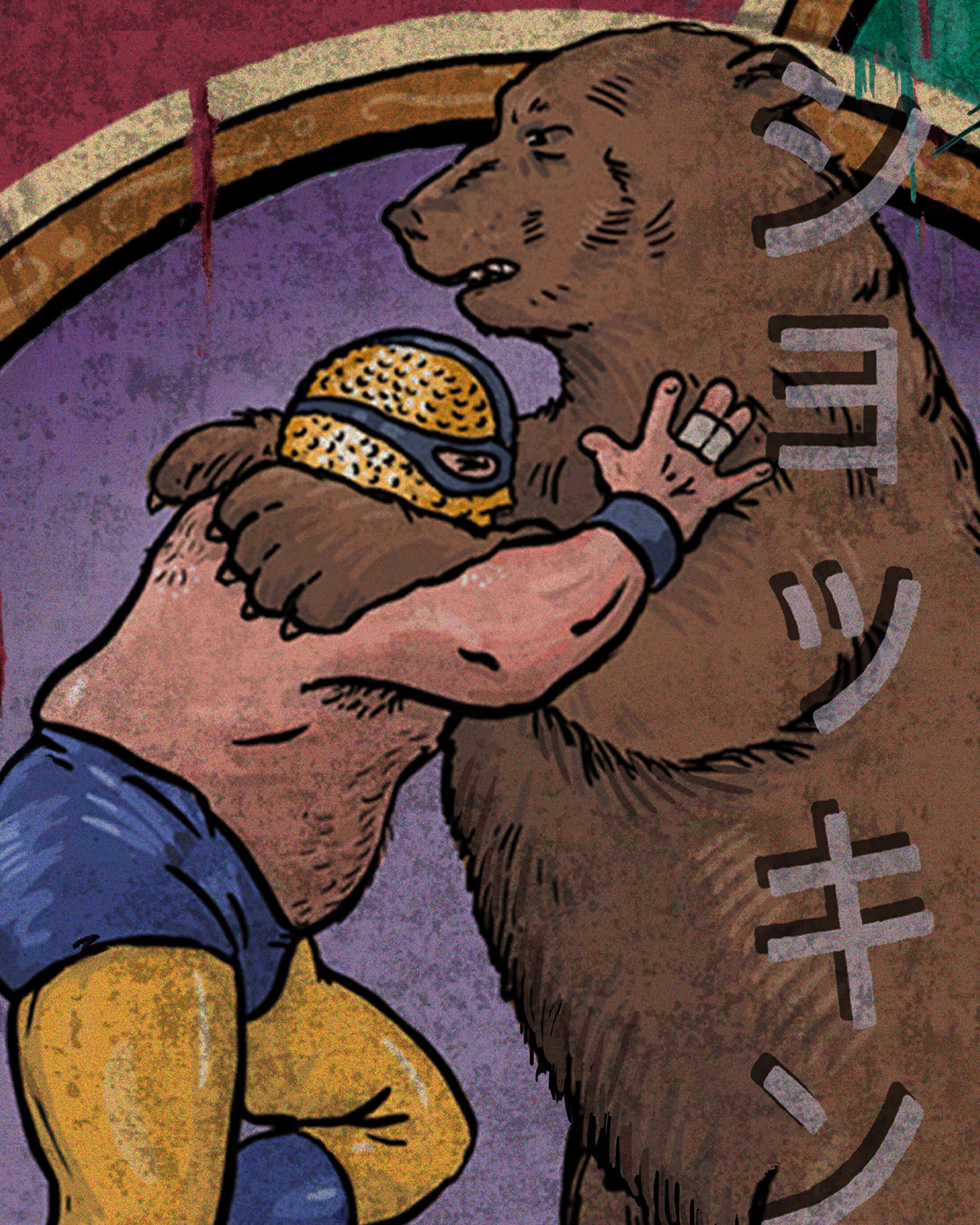 Lucha Libre Luchador Wrestler Grizzly Bear, Giant Rabbit, and Deadly ...