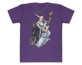 Bride of Frankenstein T Shirt Bass Guitar Monster Rocker Unisex Fitted Tee