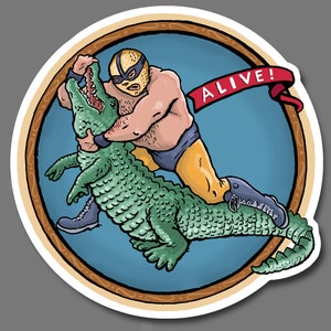 Luchador 3 Lucha Libre Wrestler Stickers Fighting Giant Rabbit Gator ...