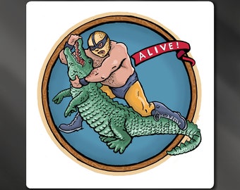 Lucha Libre Magnet Wrestling Alligator