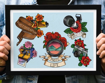 Camera Tattoo Etsy