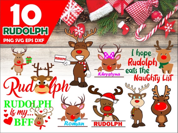 Download Rudolph Svg Files Reindeer Svg Red Nosed Reindeer Santa Etsy