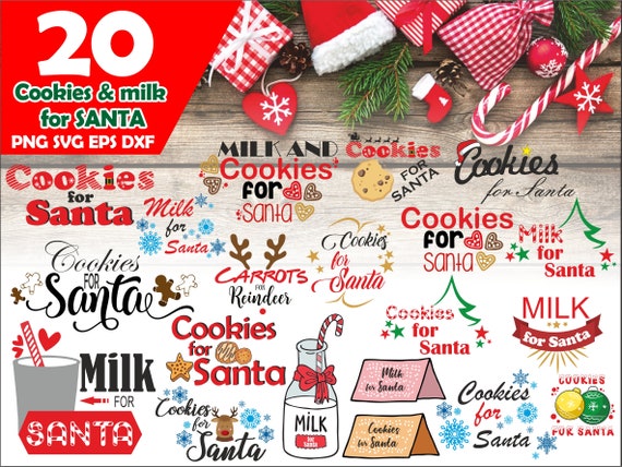 Download Free Christmas Svg Files Cookie For Santa Svg Milk For Santa Svg Etsy SVG DXF Cut File