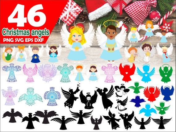 Download Christmas Angel Svg Files Angel Clipart Mandala Angel Svg Etsy