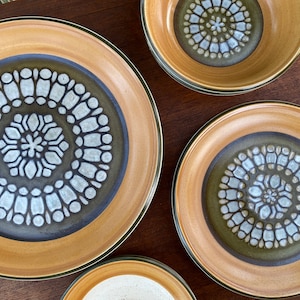 Vintage Gano Durastone by Premiere P9201 Japan Dinnerware Service for Two Set of Seven