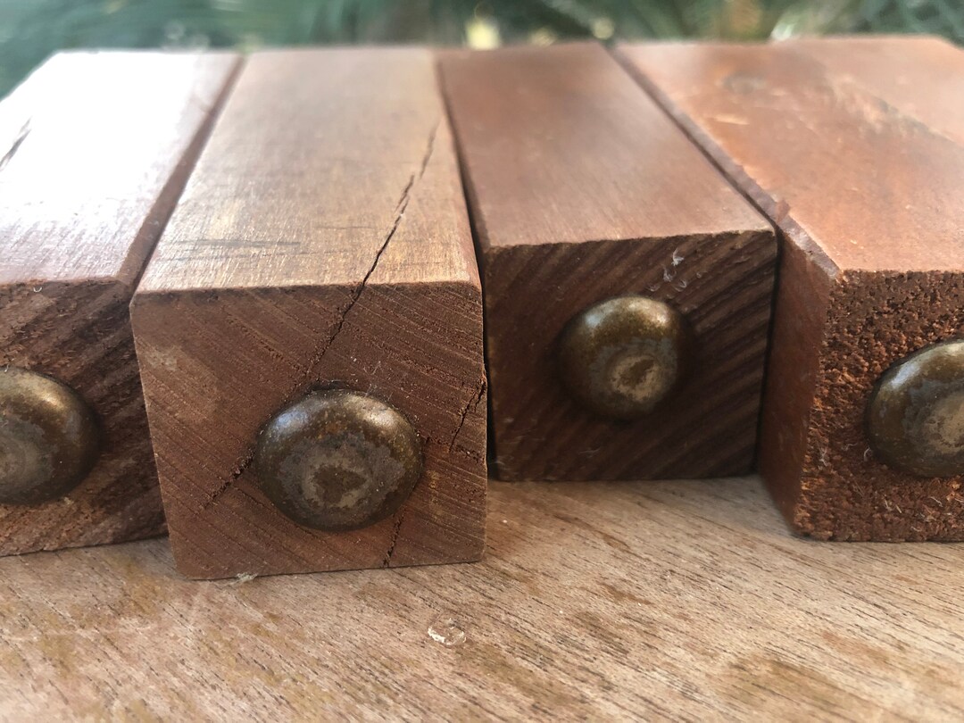 Mid Century Salvaged Wood Square Tapered Legs Set of Six Etsy
