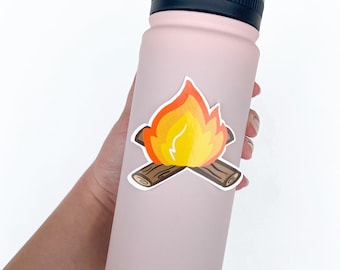 Campfire pegatina portátil botella de agua calcomanía vinilo naturaleza Camping