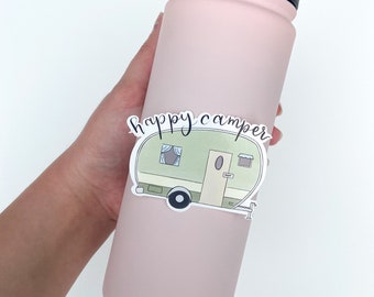 Happy Camper Sticker Laptop Water Bottle Decal Vinyl Nature Camping