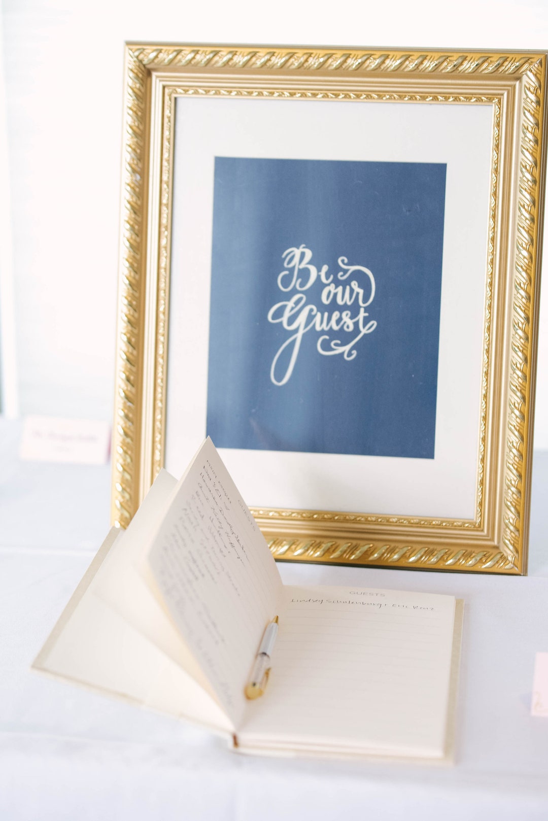 Custom Hand-lettered Calligraphy Guest Book Sign Be Our Guest - Etsy
